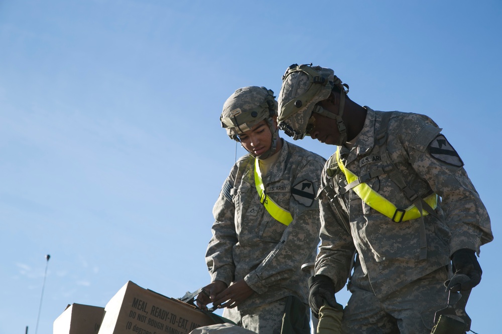 Soldiers pack up to fight the Donovians at Fort Irwin