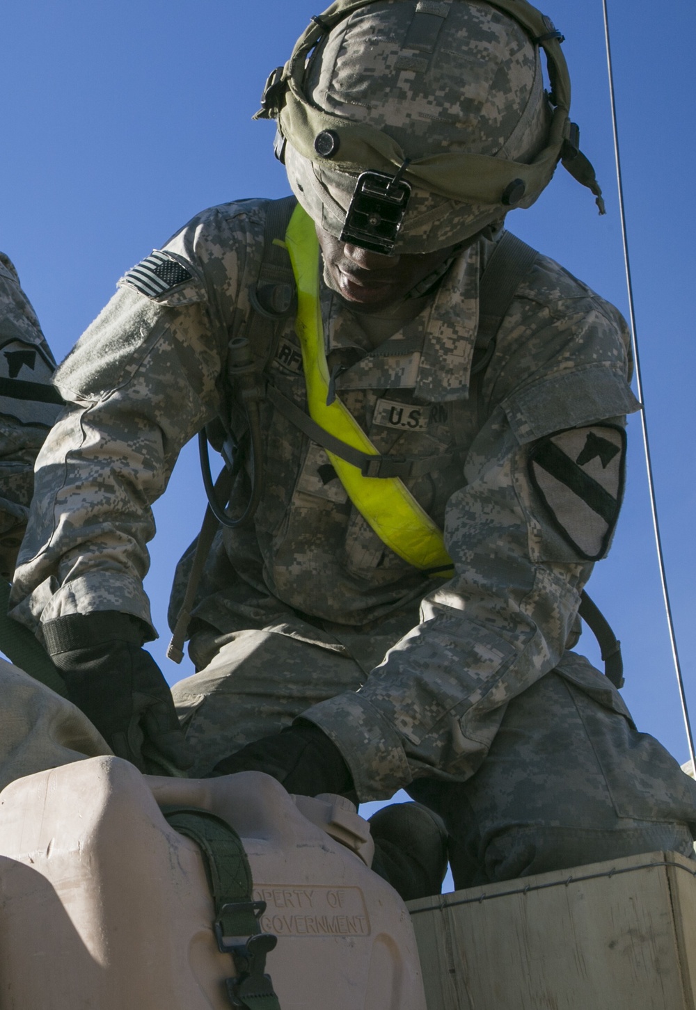 Soldiers pack up to fight the Donovians at Fort Irwin