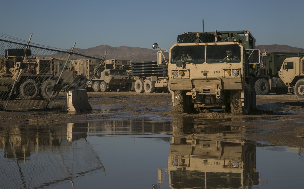 Soldiers pack up to fight the Donovians at Fort Irwin