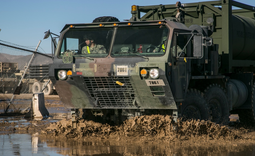 Soldiers pack up to fight the Donovians at Fort Irwin