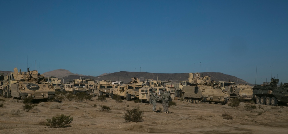 Soldiers pack up to fight the Donovians at Fort Irwin