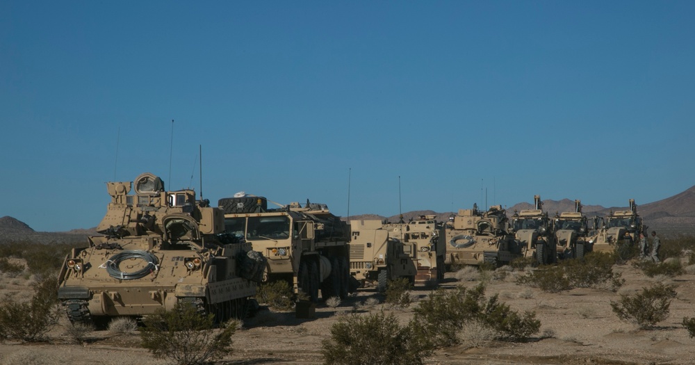 Soldiers pack up to fight the Donovians at Fort Irwin