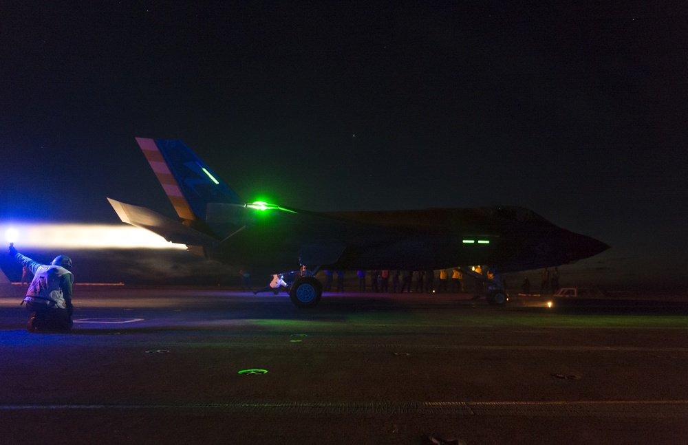 F-35 Lightning II conducts DT-II Night Operations aboard USS Dwight D. Eisenhower