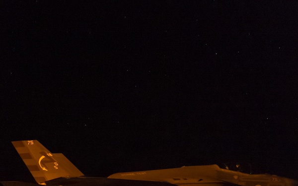 F-35 Lightning II conducts DT-II Night Operations aboard USS Dwight D. Eisenhower