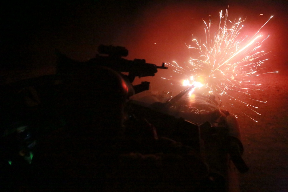 U.S. Marines engage targets at night in Djibouti