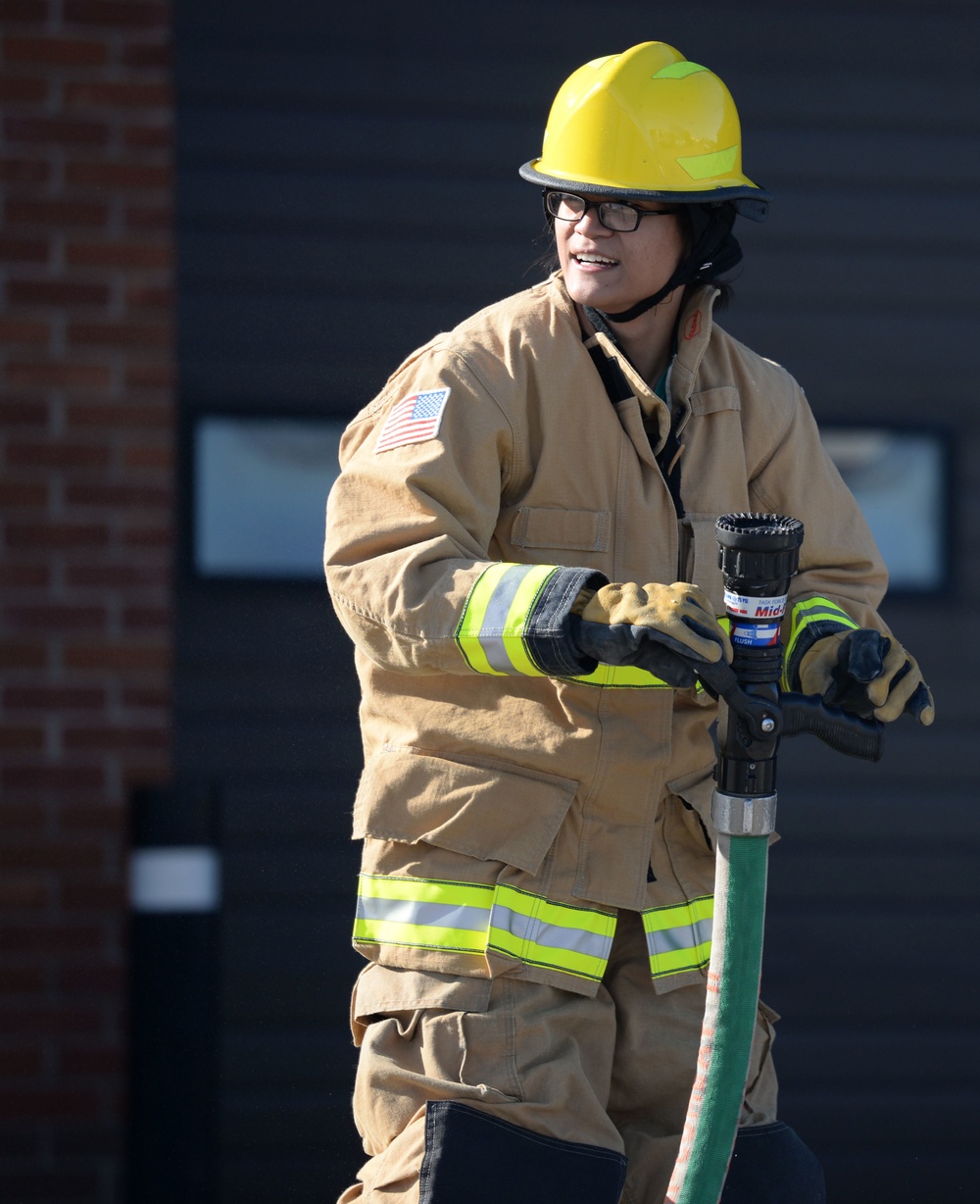 Squadrons compete in fire muster for fire prevention week