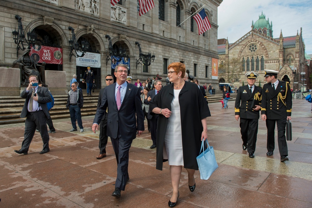 Secretary of defense visits Boston