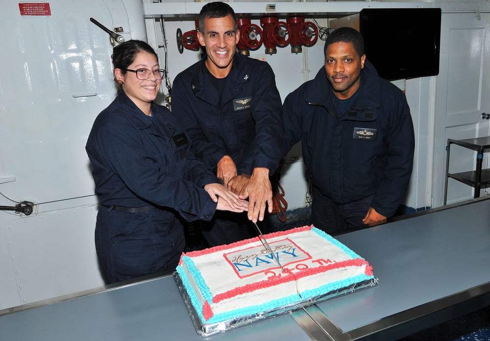 USS Mount Whitney celebrates Navy's birthday