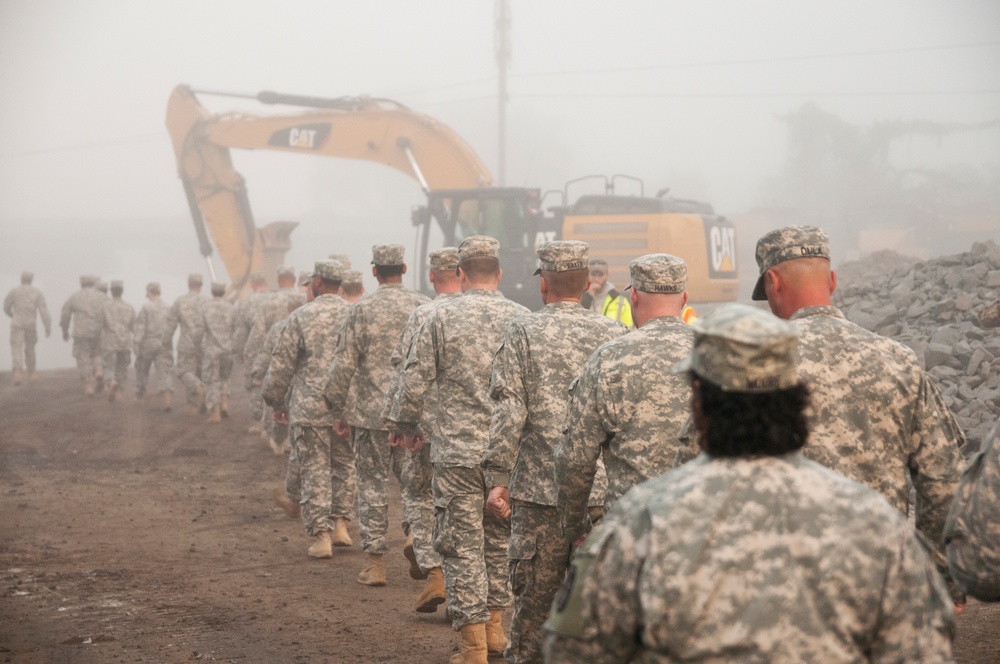 Chief of National Guard Bureau, Gen. Frank J. Grass, thanks NCNG Soldiers for flood response efforts