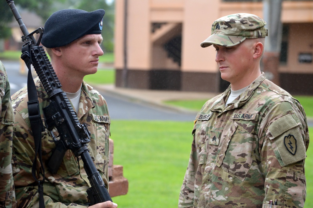 Soldiers perform time-honored tradition during color guard competition