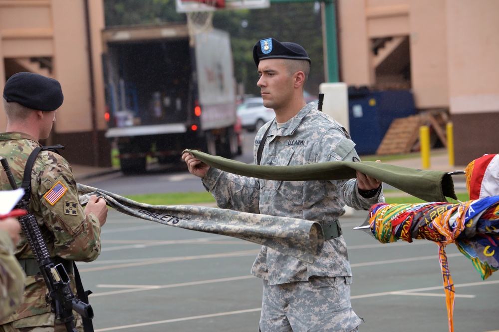 Soldiers perform time-honored tradition during color guard competition