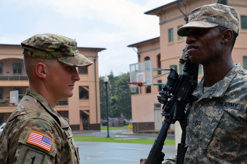 Soldiers perform time-honored tradition during color guard competition