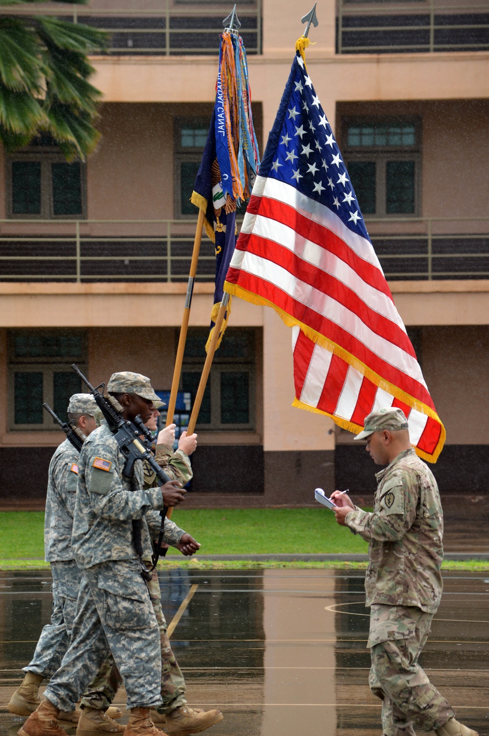 Soldiers perform time-honored tradition during color guard competition