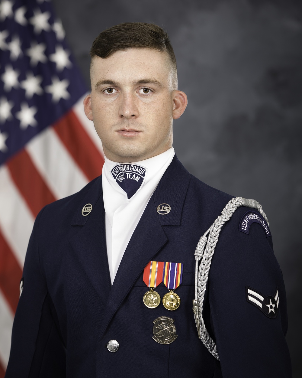 Official portrait, US Air Force Honor Guard Drill Team member Airman 1st Class Rigby P. Carter