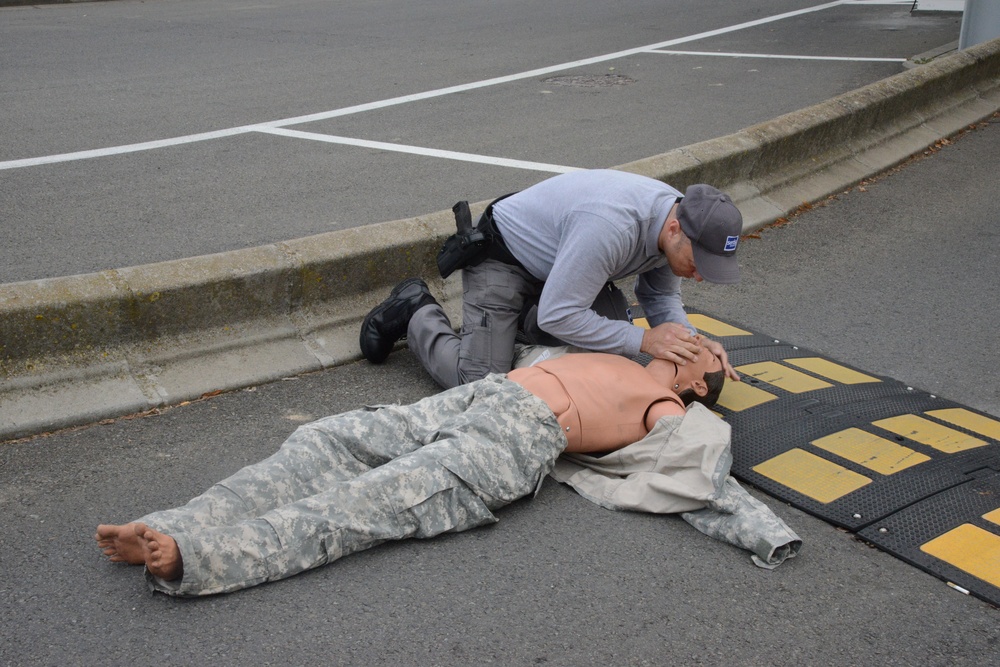 Active shooter exercise on gate 14, Chievres Air Base