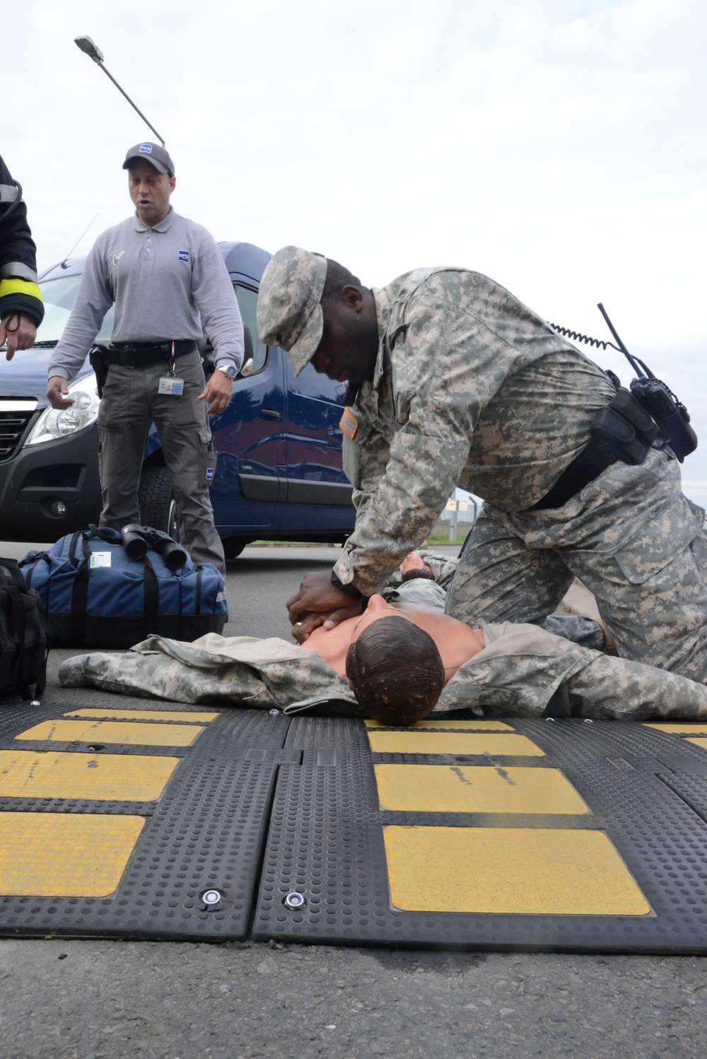 Active shooter exercise on gate 14, Chievres Air Base