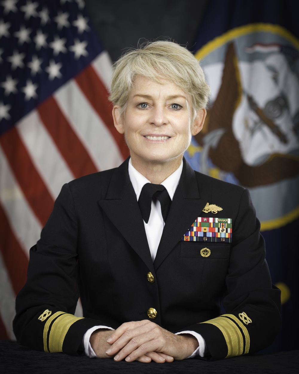 Official portrait of Commander, Naval Facilities Engineering Command and Chief of Civil Engineers Rear Adm. Katherine L. Gregory, US Navy