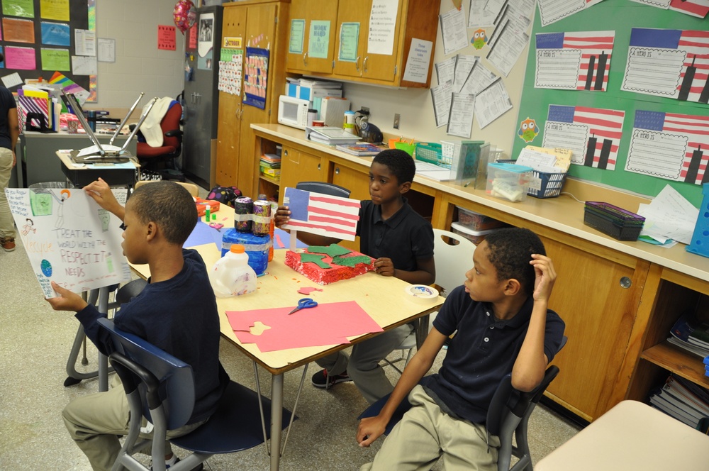 Students prepare for recycling competition presentation