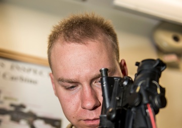 Weapons cleaning at the armory