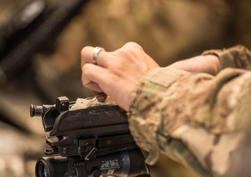 Weapons cleaning at the armory