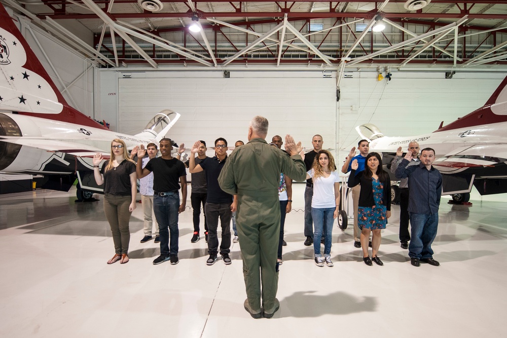 Future 926th WG Airmen take oath of enlistment