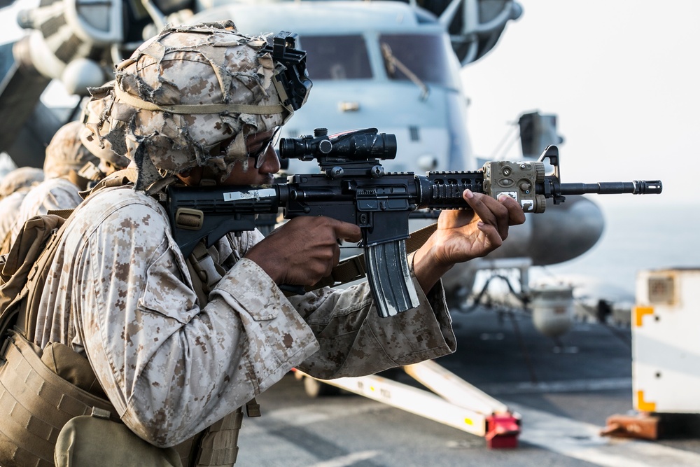 U.S. Marines run, grapple, shoot