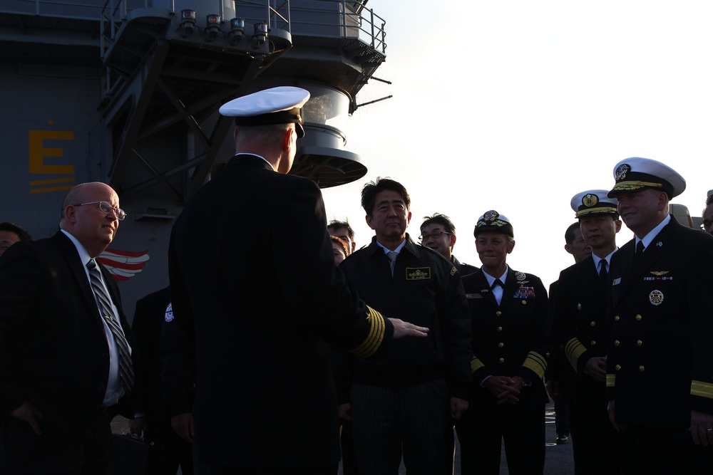 Japanese prime minister visits USS Ronald Reagan