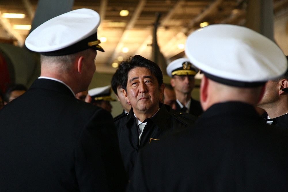 Japanese prime minister visits USS Ronald Reagan