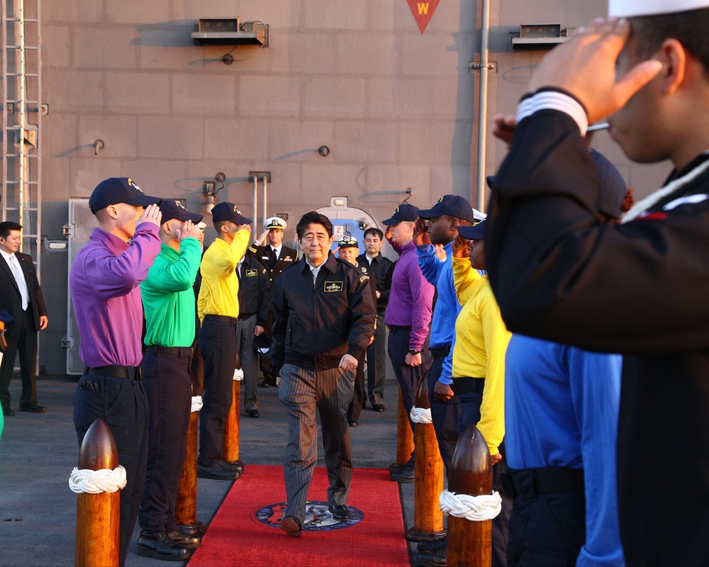 Japanese prime minister visits USS Ronald Reagan