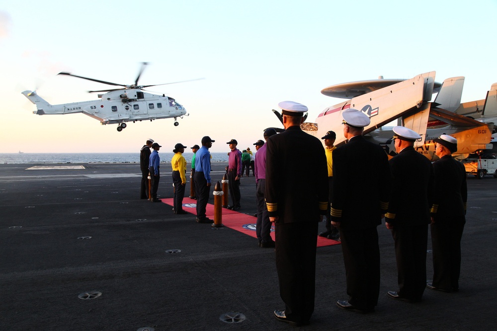 Japanese prime minister visits USS Ronald Reagan