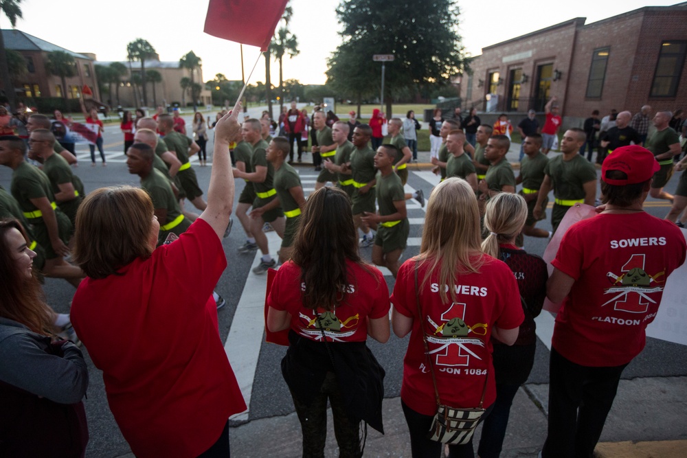 Parris Island’s newest Marines celebrate 100 years with motivation run