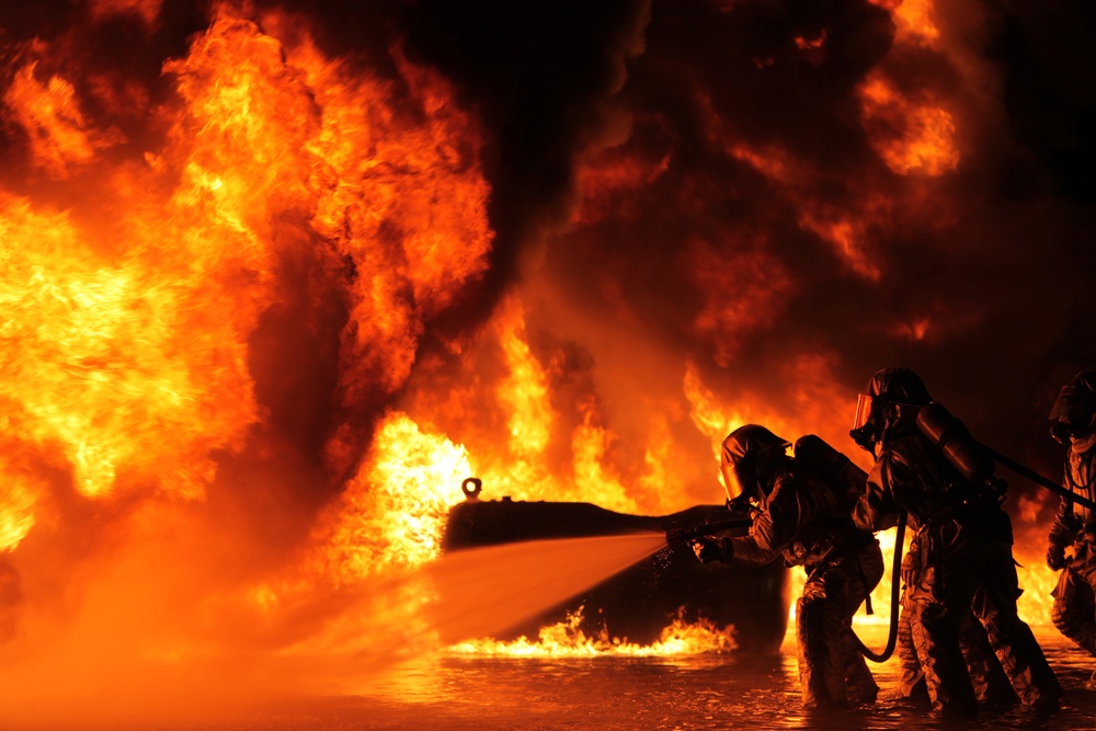 Aircraft Rescue, Fire Fighting Marines train for any burning situation