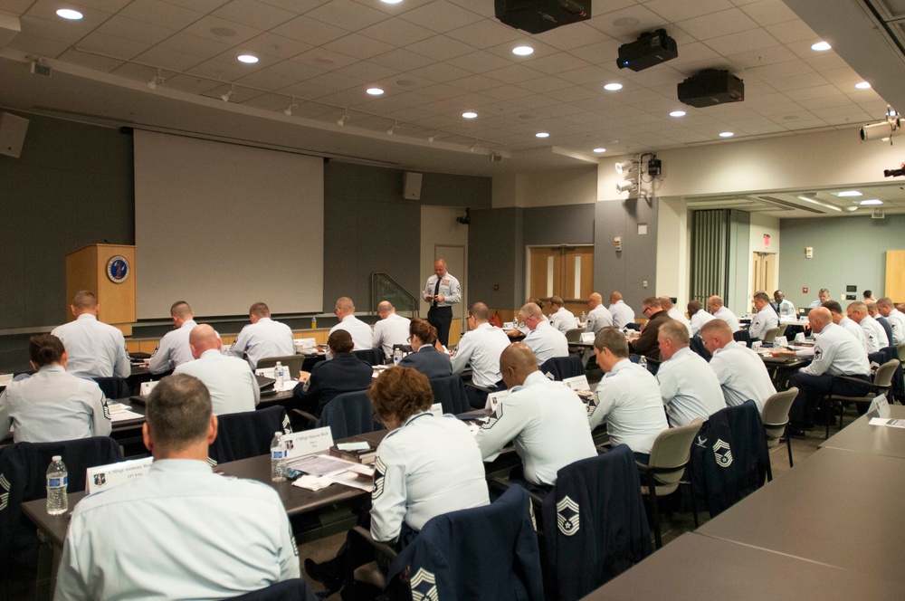 ANG command chief addresses newly appointed chief master sergeants