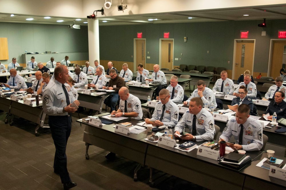 ANG command chief addresses newly appointed chief master sergeants