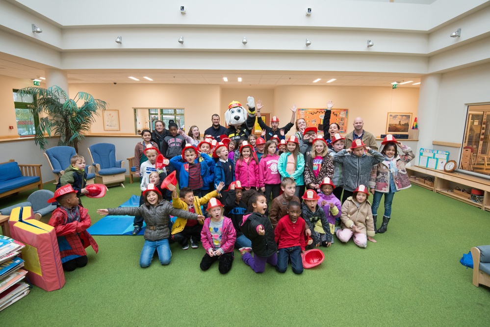 Fire Prevention week: Sparky the fire dog visits Child Development Center