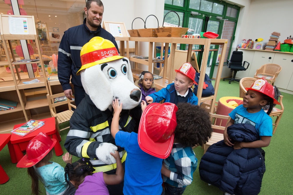 Fire Prevention week: Sparky the fire dog visits Child Development Center