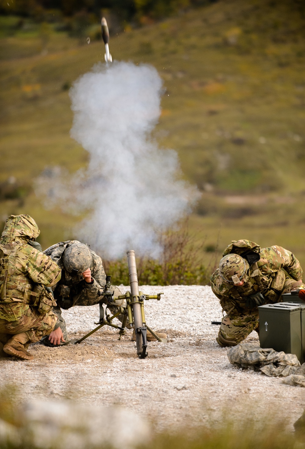 Mortarmen provide Rock Proof V indirect fire
