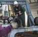 Catapult cylinder install on USS Lincoln flight deck