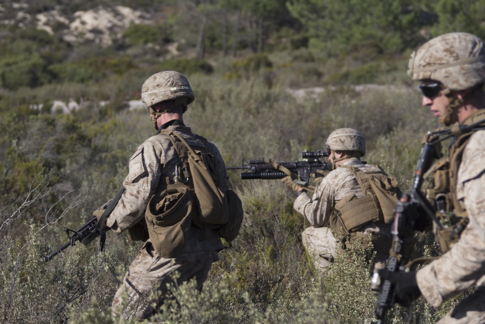 U.S. Marines and Portuguese Marines live fire exercise