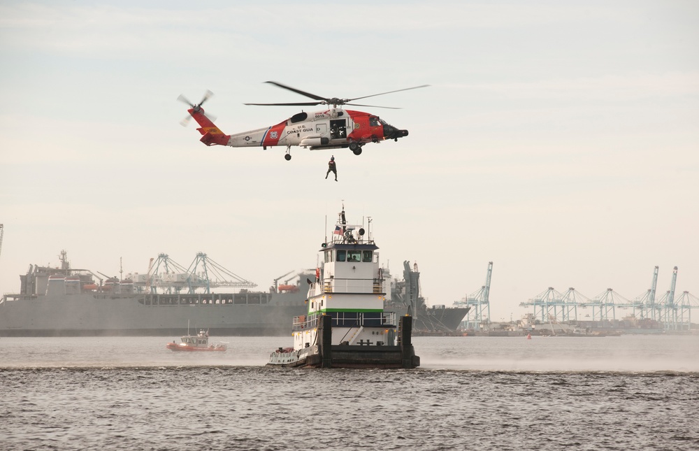 US Coast Guard search and rescue demonstration