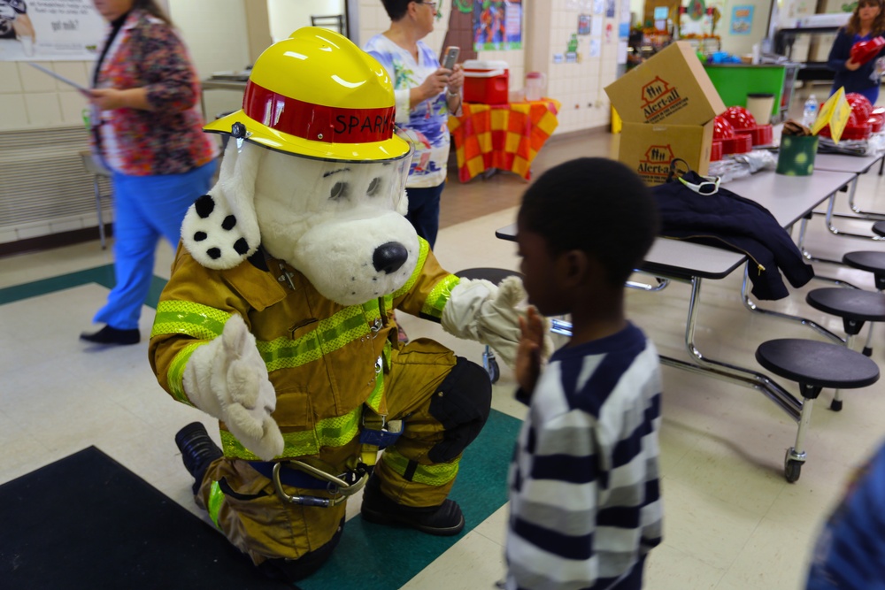 Firefighters educate local elementary school students on fire safety