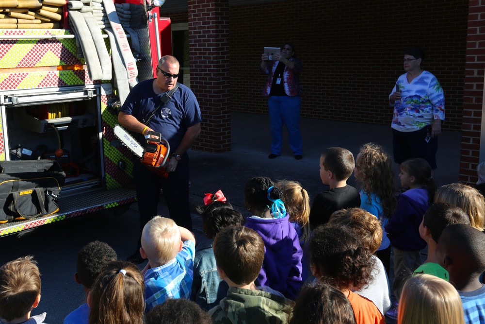 Firefighters educate local elementary school students on fire safety