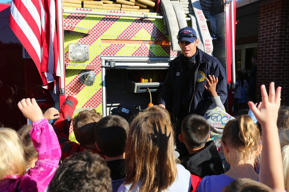 Firefighters educate local elementary school students on fire safety