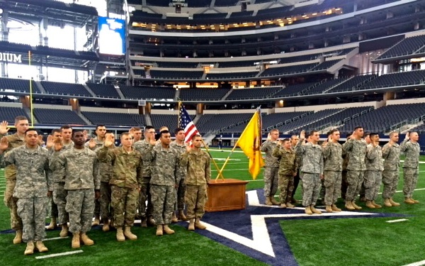 Cav troops re-enlist at NFL stadium