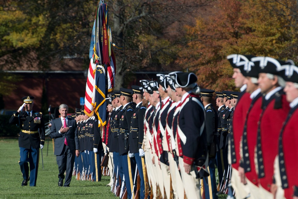 Secretary of defense hosts farewell ceremony for Army Secretary John McHugh