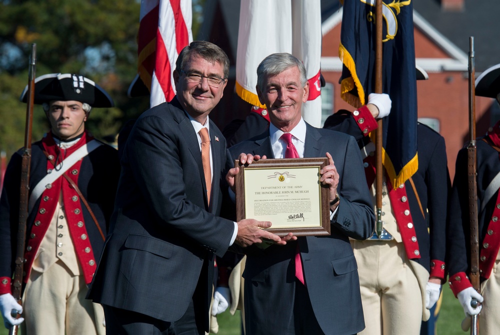 Secretary of defense hosts farewell ceremony for Army Secretary John McHugh