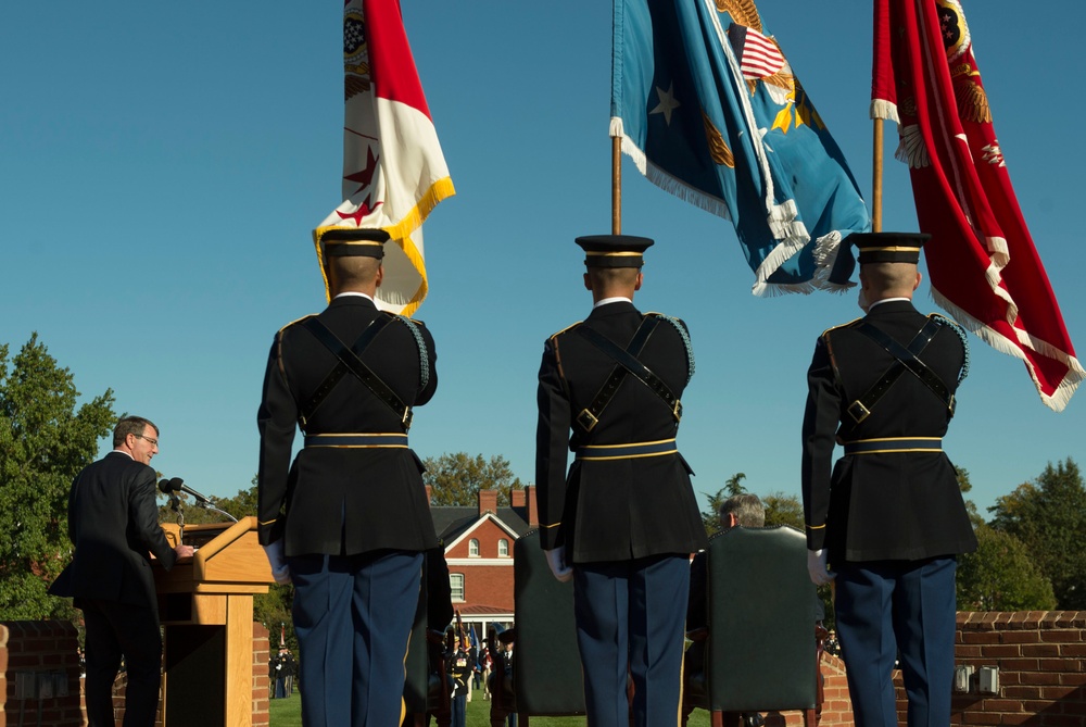 Secretary of defense hosts farewell ceremony for Army Secretary John McHugh