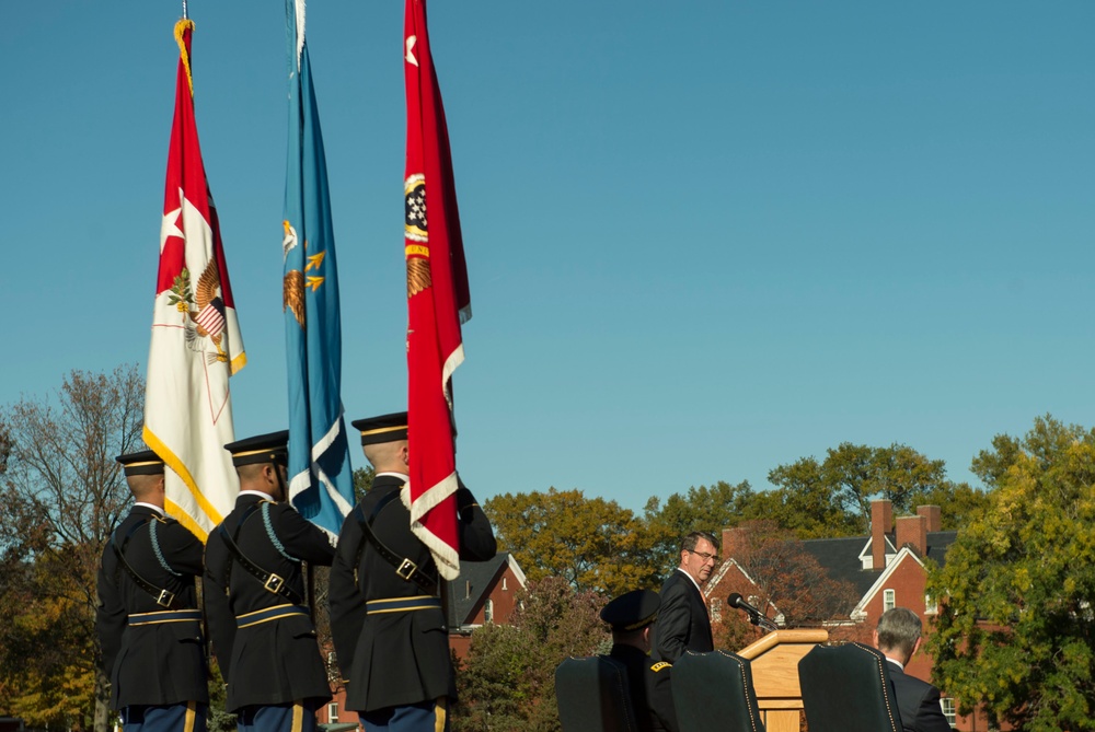 Secretary of defense hosts farewell ceremony for Army Secretary John McHugh