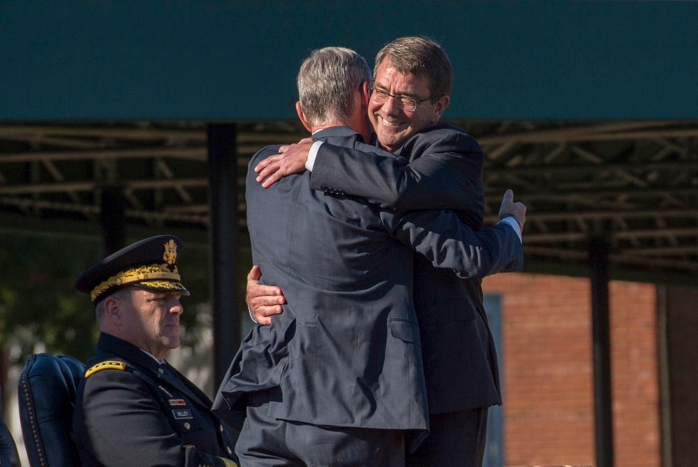 Secretary of defense hosts farewell ceremony for Army Secretary John McHugh