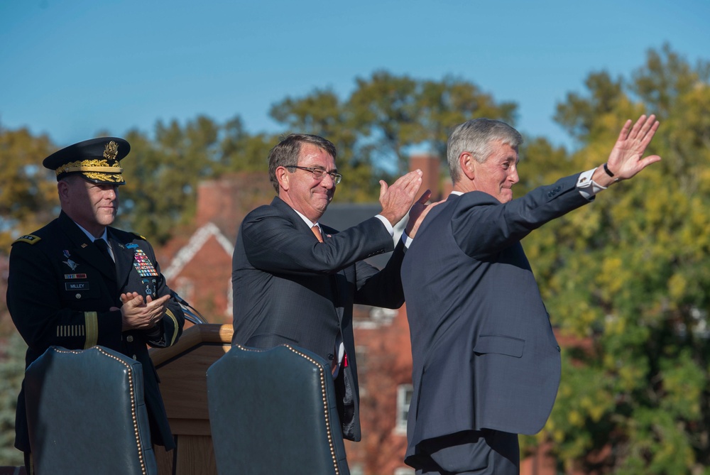 Secretary of defense hosts farewell ceremony for Army Secretary John McHugh